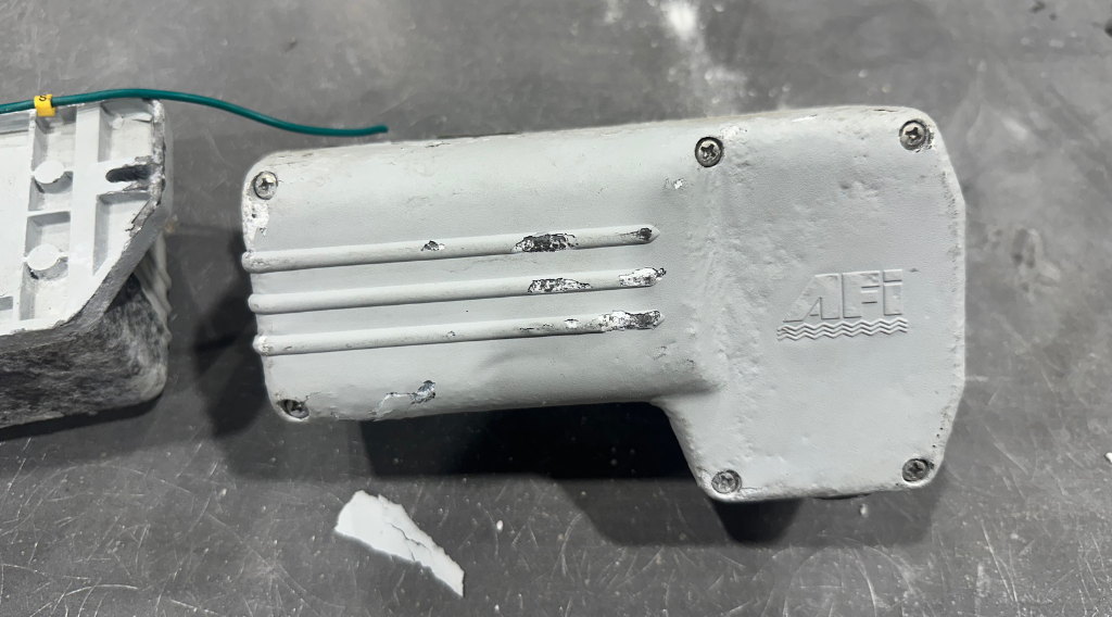 Evidence of salt air corrosion on boat electronics in Ocean City MD